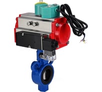 Затвор дисковый DN.ru AL-316L-EPDM Ду25 Ру16, пневмопривод DA-065, пневмораспределитель 24VDC, магнитный переключатель МППП-200 D050-85831