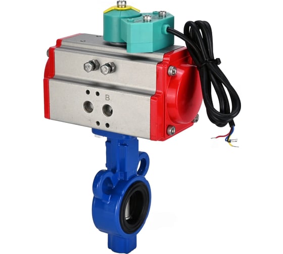 Затвор дисковый DN.ru AL-316L-EPDM Ду25 Ру16, пневмопривод DA-065, магнитный переключатель МППП-200 D050-85837 1