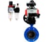 Затвор дисковый DN.ru GGG40-304-EPDM-2W-F-H Ду200 Ру16 пневмопривод DA-140, пневмораспределитель 220VAC, БКВ LSB-210, дублером HDM-4, БПВ D050-56727 1