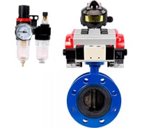 Затвор дисковый DN.ru GGG40-304-EPDM-2W-F-H Ду80 Ру16 пневмопривод DA-105, пневмораспределитель (2EM) 220VAC, БКВ LSB-510, БПВ D050-56682
