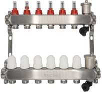 Коллекторный блок RVC ТП нержавеющая сталь, 1 (DN25)6 x 3/4 (евроконус), с расходомерами 18803