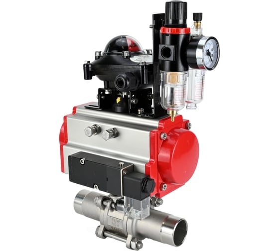 Кран шаровой DN.ru 304-304-PTFE-W-ISO-H Ду125 Ру16 пневмопривод DA-130, пневмораспределитель 220VAC, БКВ LSB-210, БПВ D160-53710 1