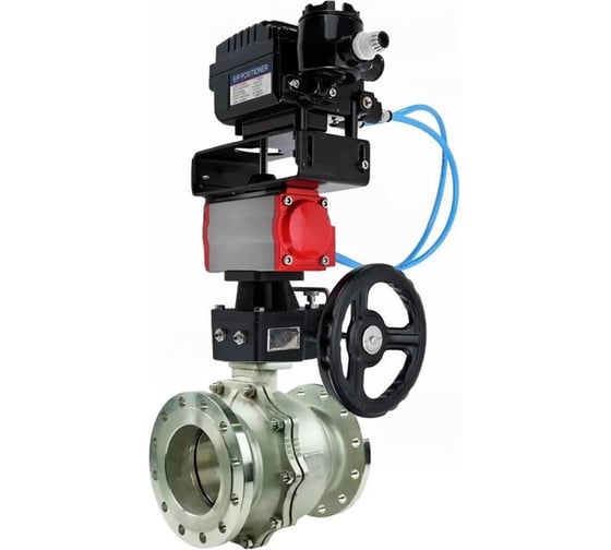 Кран шаровой DN.ru 316-316-PTFE-F-ISO-R Ду200 Ру16, пн.привод, пневмопозиционер, редуктор D160-60715 1