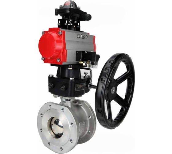 Кран шаровой DN.ru 316-316-PTFE-F-ISO-R Ду200 Ру16, пн.привод, пн.распр., БКВ, редуктор D160-60818 1