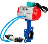 Затвор дисковый DN.ru GGG50-GGG40-EPDM Ду125 Ру16, пневмопривод DA-105, пневмораспределитель 220VAC, переключатель МППП-200 D050-85965