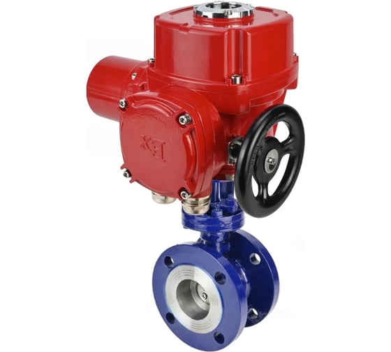 Затвор дисковый DN.ru с тройным эксцентриком WCB-304-M-F-ISO Ду300 Ру25 фланцевый, электропривод QT-W(M)-EX-300 220В D050-87321 1