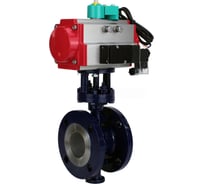 Затвор дисковый DN.ru с тройным эксцентриком WCB-316-M-F-ISO Ду80 Ру25, пневмопривод DA-105, пневмораспределитель 220VAC, переключатель МППП-200 D050-86549