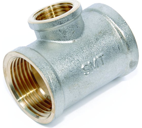 Тройник SMT ВР 3/4х1/2х3/4 (ник-жел), 750NY0504 1