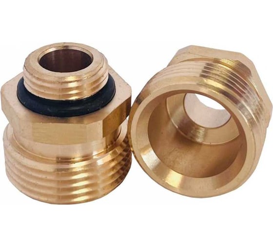 Ниппель переходной под евроконус АПОГЕЙ латунный G3/8НР-G3/4ЕК с резиновым кольцом (2 шт) 311024 1