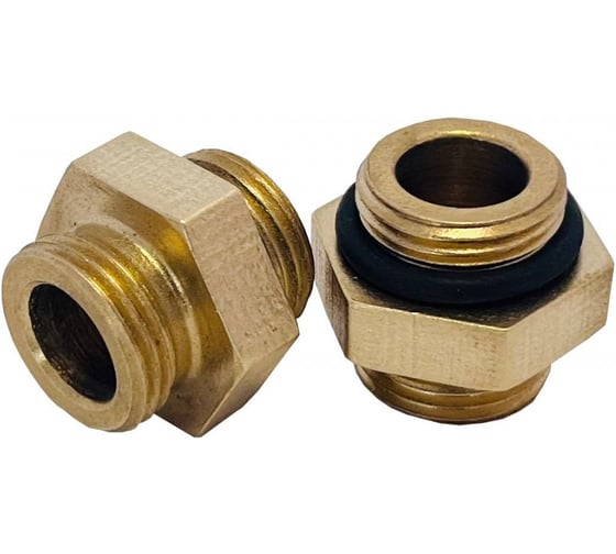 Ниппель под евроконус АПОГЕЙ латунный G1/2''НР-G1/2'ЕК с резиновым кольцом (2 шт.) 311004 1