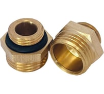 Ниппель переходной под евроконус АПОГЕЙ латунный G3/8НР-G1/2ЕК с резиновым кольцом (4 шт) 311012