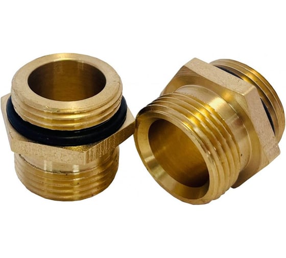 Ниппель под евроконус АПОГЕЙ латунный G3/4НР-G3/4''ЕК с резиновым кольцом (2 шт) 311015 1
