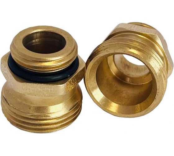 Ниппель переходной под евроконус АПОГЕЙ латунный G1/2''НР-G3/4''ЕК с резиновым кольцом (2 шт.) 311003 1