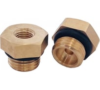 Футорка латунная АПОГЕЙ G1/4НР-G1/16ВР с резиновым кольцом под импульсную трубку (4 шт.) 311008