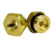 Футорка латунная АПОГЕЙ G1/2НР-G1/4ВР с резиновым кольцом под манометр (2 шт) 311013