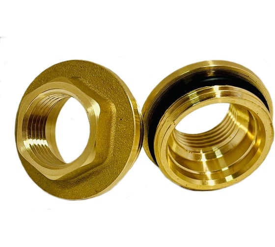 Футорка латунная АПОГЕЙ G1НР-G1/2''ВР с резиновым кольцом (2 шт) 311025 1