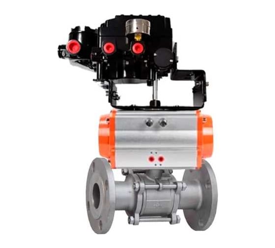 Кран шаровой DN.ru КШФПТ 304.180 Ду25 Ру40 пневмопривод SA-065, электропневматический позиционер EPRP1-NU-Fb-08 с обратной связью D160-71929 1