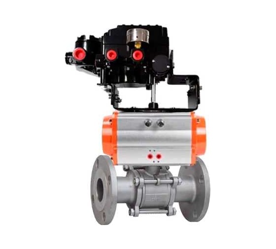 Кран шаровой DN.ru КШФПТ 304.180 Ду20 Ру40 пневмопривод SA-052, электропневматический позиционер EPRP1-NU-0-08 без обратной связи D160-71936 1