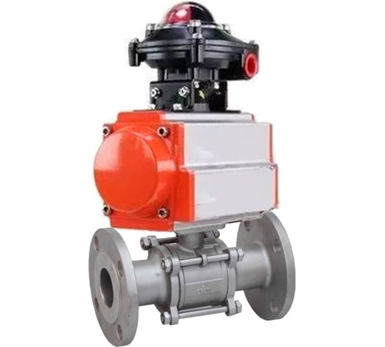 Кран шаровой DN.ru КШФПТ 304.180 Ду25 Ру40 пневмопривод SA-065, БКВ LSB-210 D160-72723 1