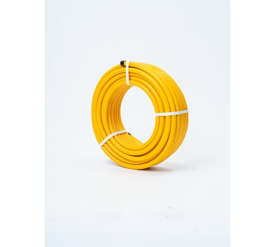 Труба гофрированная KOFULSO нержавеющая сталь, отожженная, с полиэтиленовым покрытием, 15ПМ желтая (бухта 20м) 15ПМ/20 (ж) 1