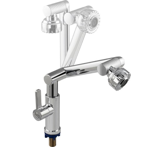 Кран на одну воду BRIMIX для кухонной мойки и раковины, металлокерамика, из высокопрочного пластика АБС, поворотный излив и аэратор, цвет ХРОМ 6619 1