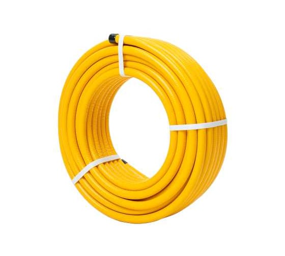 Гофрированная труба KOFULSO нержавеющая сталь, отоженная, с полиэтиленовым покрытием 15ПМ желтая (бухта 50м) 15ПМ/50 (ж) 1