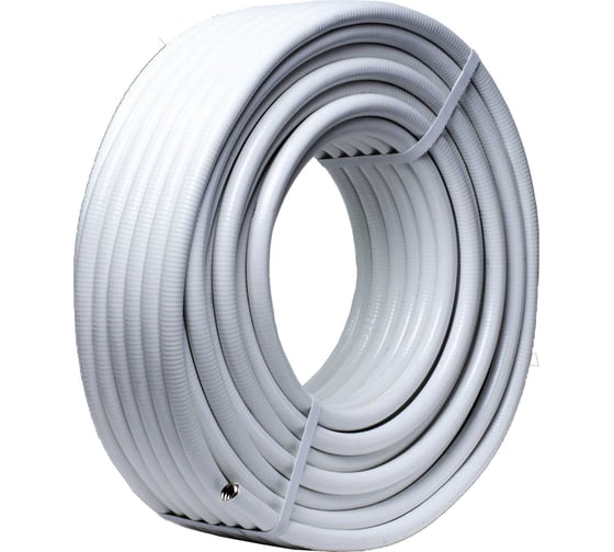 Гофрированная труба KOFULSO нержавеющая сталь, отоженная, с полиэтиленовым покрытием 25ПМ белая (бухта 5м) 25ПМ/5 (б) 1