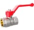Кран шаровой латунный LD Pride 47.40.В-В.Р Ду 40 Ру 25 рычаг (red) с биркой LD 47.112.2.40.M02 R 1