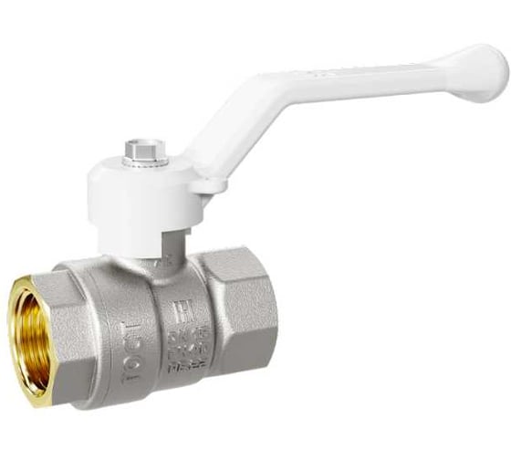 Кран шаровой латунный LD Pride 47.40.В-В.Р Ду 40, Ру 25, рычаг (white) с биркой LD 47.112.2.40.M02 W 1
