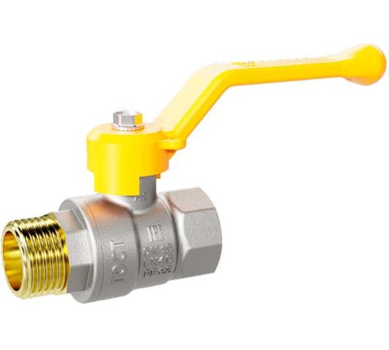 Кран шаровой латунный LD Pride 47.40.В-Н.Р GAS Ду 40, Ру 25, рычаг с биркой LD 47.122.2.40.M02 GAS 1