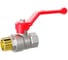 Кран шаровой латунный LD Pride 47.40.В-Н.Р Ду 40, Ру 25, рычаг (red) с биркой LD 47.122.2.40.M02 R 1