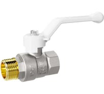 Кран шаровой латунный LD Pride 47.40.В-Н.Р Ду 40, Ру 25, рычаг (white) с биркой LD 47.122.2.40.M02 W