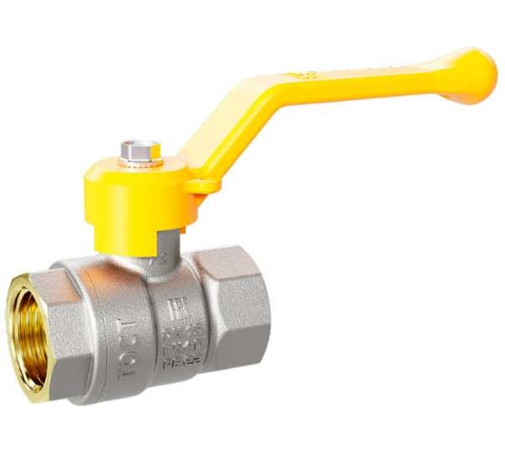 Кран шаровой латунный LD Pride 47.50.В-В.Р GAS Ду 50, Ру 25, рычаг с биркой LD 47.112.2.50.M02 GAS 1