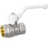 Кран шаровой латунный LD Pride 47.50.В-В.Р Ду 50, Ру 25, рычаг (white) с биркой LD 47.112.2.50.M02 W 1