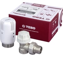 Термоклапан с термоголовкой TEBO М30х1,5 ВН/НАР 1/2" угловой T-TA.ТГ.952.12.М30-15.CN