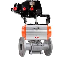 Кран шаровой DN.ru КШФПТ 304.180 Ду40 Ру40 пневмопривод SA-083, электропневматический позиционер EPRP1-NU-0-08 без обратной связи D160-71938