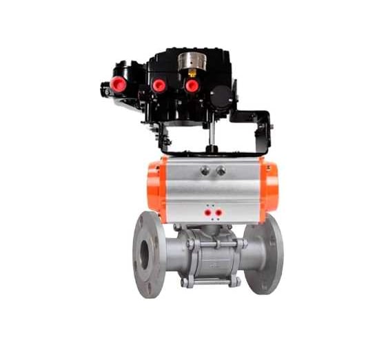 Кран шаровой DN.ru КШФПТ 304.180 Ду40 Ру40 пневмопривод SA-083, электропневматический позиционер EPRP1-NU-0-08 без обратной связи D160-71938 1