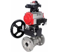 Кран шаровой DN.ru КШФПТ 304.180 Ду40 Ру40 пневмопривод SA-083, пневмораспределитель 220VAC, БКВ LSB-210, БПВ D160-72148