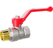 Кран шаровой LD Pride латунный 47.50.В-Н.Р Ду 50 Ру 25 рычаг (red) с биркой LD 47.122.2.50.M02 R