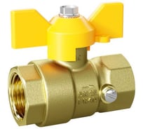 Кран шаровой LD Pride латунный для манометра 44.15.В-В.2М.Б GAS Ду 15 М20 Ру 16 бабочка с биркой LD 44.360.15.2.20