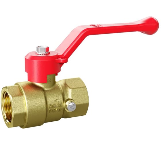 Кран шаровой LD Pride латунный для манометра 44.15.В-В.2М.Р Ду 15 М20 Ру 40 рычаг (red) с биркой LD 44.393.15.20 R 1