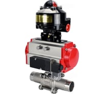 Кран шаровой DN.ru 304-304-PTFE-W-ISO-H Ду125 Ру16 пневмопривод DA-130, пневмораспределитель 24VDC, БКВ LSB-510 D160-53890