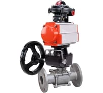 Кран шаровой DN.ru КШФПТ 316.180 Ду65 Ру25 пневмопривод DA-083, БКВ LSB-210, ручной дублёр HDM-2 D160-72506