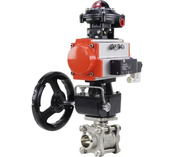 Кран шаровой DN.ru КШПП 316.200-ISO Ду80 Ру25, пневмопривод DA-105, пневмораспределитель 220VAC, БКВ LSB-210, дублёр HDM-3 D160-74398 1
