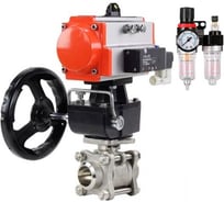 Кран шаровой DN.ru КШПП 316.200-ISO Ду32 Ру63, пневмопривод DA-065, пневмораспределитель 24VDC, дублёр HDM-1, БПВ D160-74450