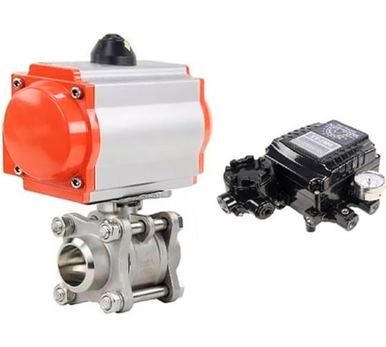 Кран шаровой DN.ru КШПП 316.200-ISO Ду100 Ру25, пневмопривод SA-140, позиционер EPRP1-NU-Fb-08 с обратной связью D160-74998 1