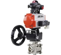 Кран шаровой DN.ru КШПП 316.200-ISO Ду50 Ру40, пневмопривод DA-083, пневмораспределитель 220VAC, БКВ LSB-210, дублёр HDM-2 D160-74397