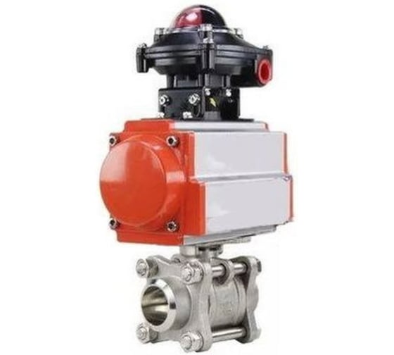 Кран шаровой DN.ru КШПП 316.200-ISO Ду100 Ру25, пневмопривод DA-105 двойного действия, БКВ LSB-210 D160-74284 1