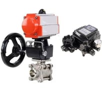 Кран шаровой DN.ru КШПП 316.200-ISO Ду50 Ру40, пневмопривод DA-083, дублёр HDM-2, позиционер EPRP1-NU-Fb-08 с обратной связью D160-74432