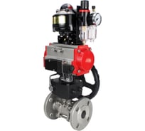 Кран шаровой DN.ru КШФПТ 304.180 Ду50 Ру40, пневмопривод DA-065, пневмораспределитель 220VAC, БКВ LSB-510 (EX), ручной дублёр HDM-1, БПВ D160-72431